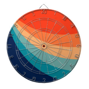 Colorful retro sun rays dartboard