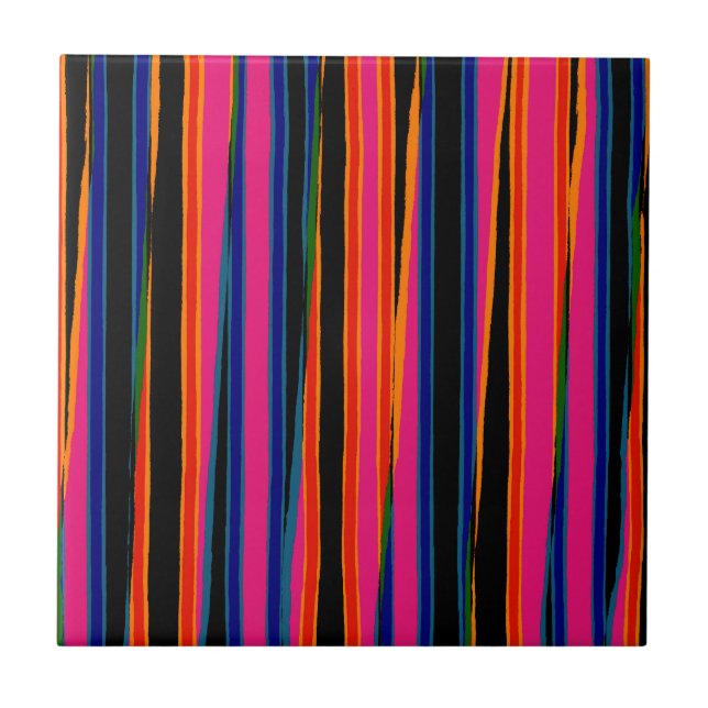 Colorful ripped paper pattern ceramic tile (Front)