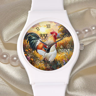 Colorful Rise and Shine Rooster Watch