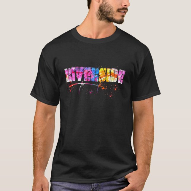 Colorful Riverside Lettering  Watercolor Riverside T-Shirt (Front)