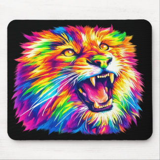 Colorful Roaring Lion Mouse Pad