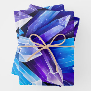 Colorful Rock Crystal Art Wrapping Paper Sheets