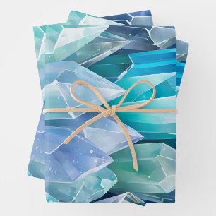 Colorful Rock Crystal Art Wrapping Paper Sheets