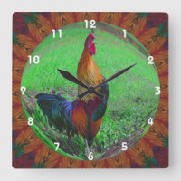 Colorful Rooster Crowing Abstract Art