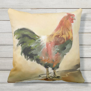 Colorful Rooster Outdoor Cushion