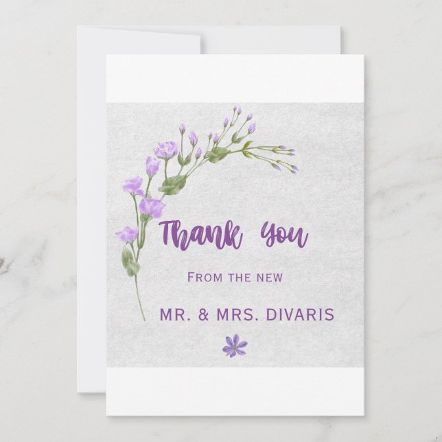 Colorful Roses Thank You Card (Front)