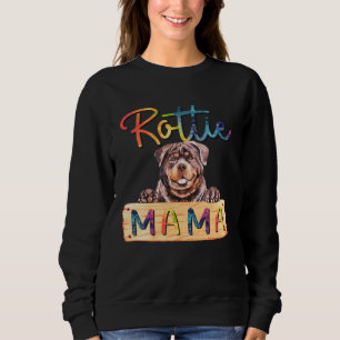 Colorful Rottweiler Rottie Mama Dog Mom Sweatshirt