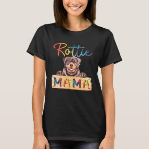 Colorful Rottweiler Rottie Mama Dog Mom T-Shirt
