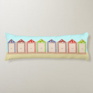Colorful Row of Beach Huts Summer Body Cushion