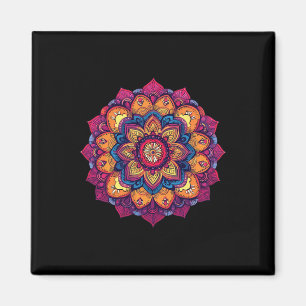 Colorful Sacred Geometry Mandala Lotus Yoga Magnet