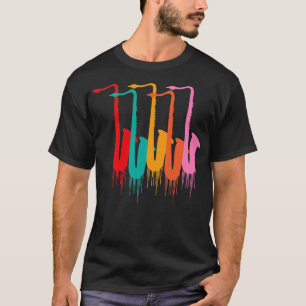 Colorful saxophone Musical instrument jazz musicia T-Shirt