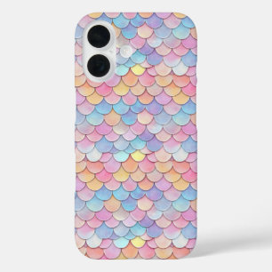 Colorful Scale Mermaid Pattern iPhone 16 Case