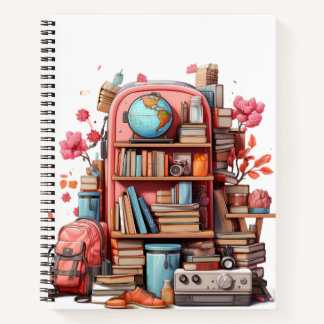 COLORFUL SCHOOL BAG BOOKS SHOES FLOWERS