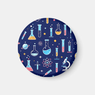 Colorful Science Lab Pattern Modern Chemistry  Magnet