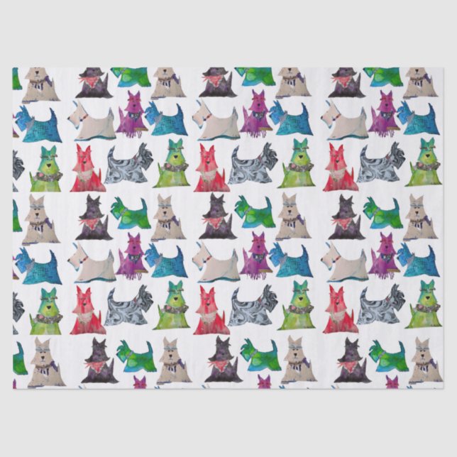 Colorful Scotties Tissue Paper (Front)