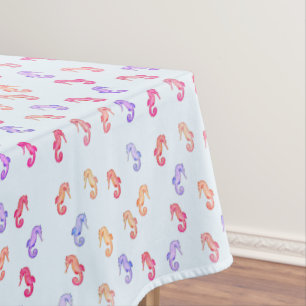 Colorful Seahorses Pattern   Tablecloth