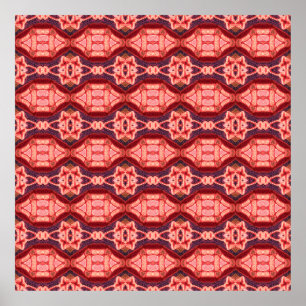 Colorful seamless embroidery pattern. Rainbow ikat Poster