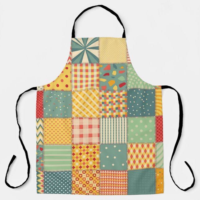 Colorful seamless patchwork pattern with abstract  apron (Front)