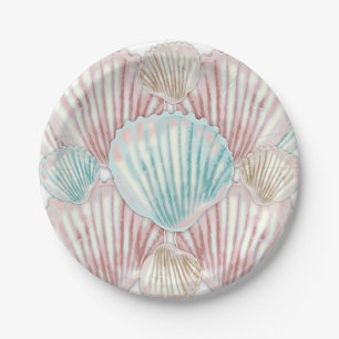 Colorful Seashell Cluster Paper Plate