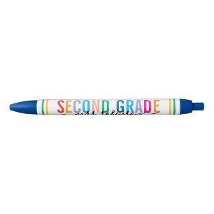Colorful Second Grade Teacher Pen with Custom Name