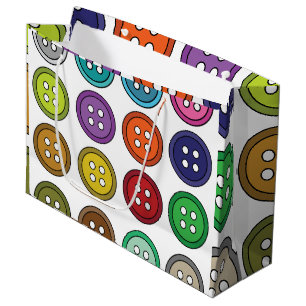 Colorful Sewing Buttons Tailor Birthday Large Gift Bag