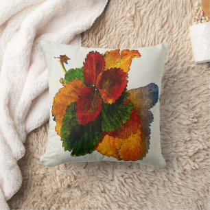 Colorful shades of autumn leaves  cushion