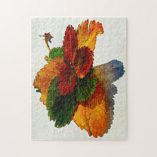 Colorful shades of autumn leaves  jigsaw puzzle (Vertical)