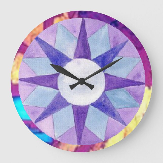 Colorful Shapes Wall Clock (Front)
