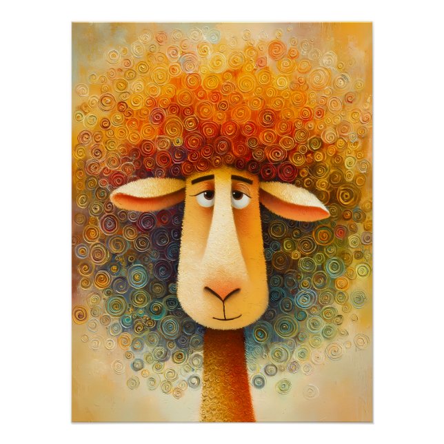 Colorful Sheep - Fantasy Illustration Poster (Front)