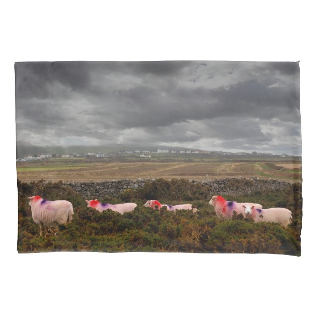 Colorful sheep pillowcase (Front)
