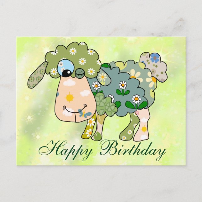 colorful sheep postcard (Front)