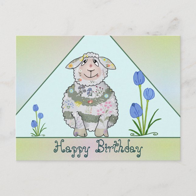 colorful sheep postcard (Front)