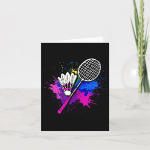 Colorful Shuttle Racket _ Badminton Player  Card