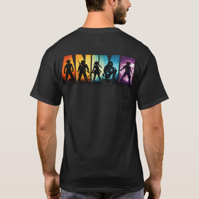 Colorful Silhouette Back Print T-Shirt (Back)