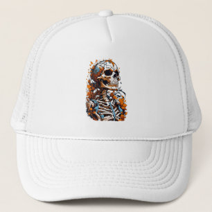 Colorful skeleton trucker hat