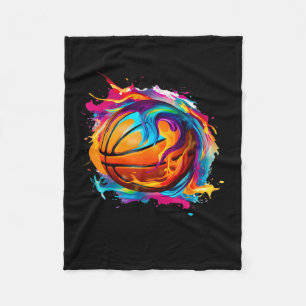 Colorful Sketll Tie Dye Color Splash Dunk Fleece Blanket