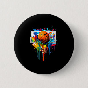 Colorful Sketll Tie Dye Color Splash Hoop Net Slam 6 Cm Round Badge