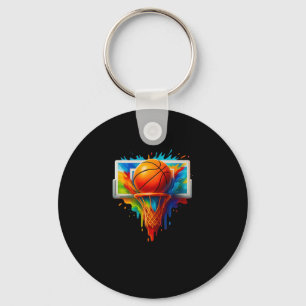 Colorful Sketll Tie Dye Color Splash  Key Ring