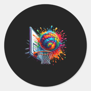 Colorful Sketll Tie Dye Color Splash Sketll Hoop N Classic Round Sticker