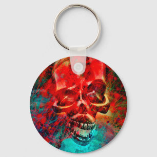 Colorful skull key ring