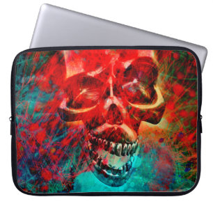 Colorful skull laptop sleeve