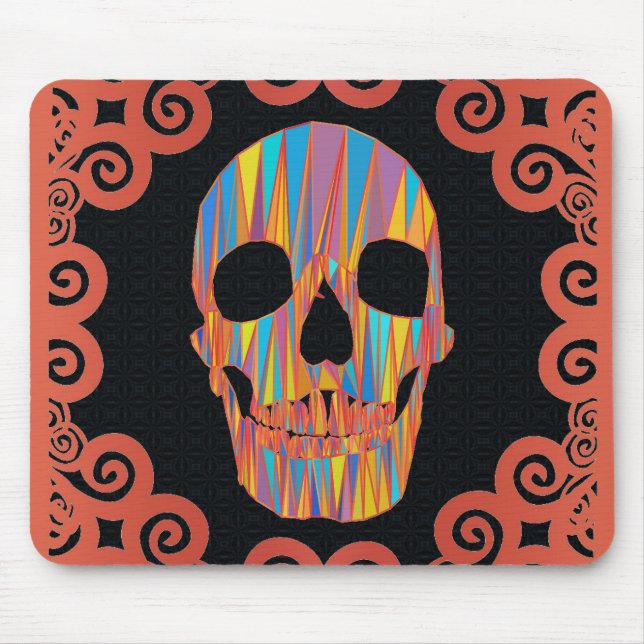 Colorful Skull Mouse Pad (Front)