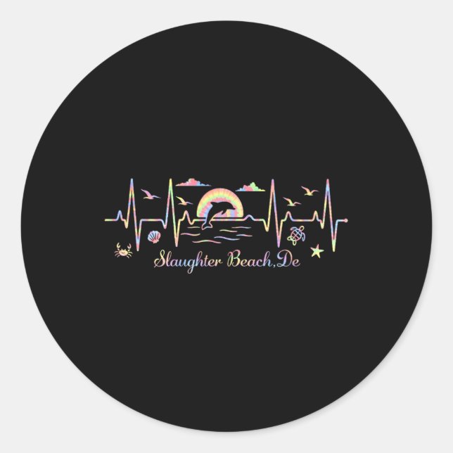 Colorful Slaughter Beach  Classic Round Sticker (Front)