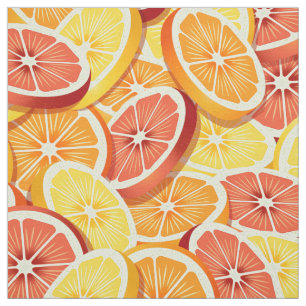 Colorful sliced citrus fruits pattern fabric