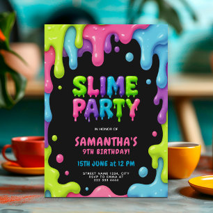 Colorful Slime Party for Kids Invitation