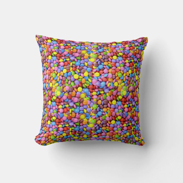 Colorful Smarties Sweet Candy Cushion (Front)