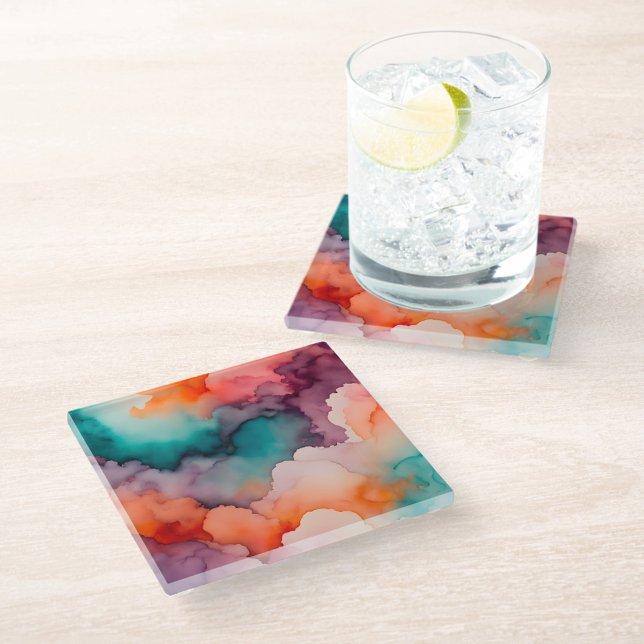 Colorful Smoke Art Glass Coaster (Creator Uploaded)