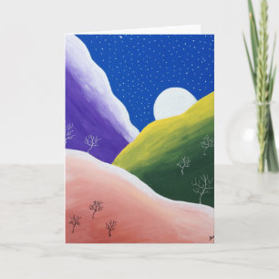 Colorful Snowflake Christmas Folk Art Holiday Card