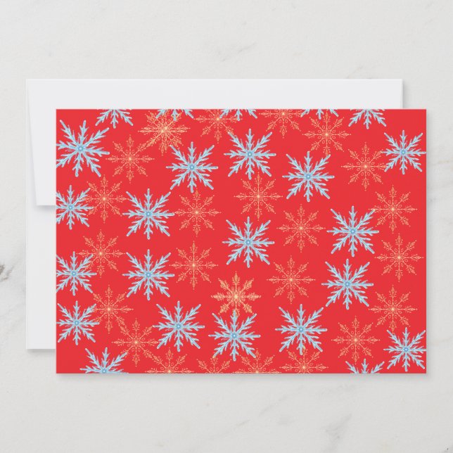Colorful Snowflake Pattern Christmas Party Invitat Invitation (Front)