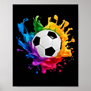 Colorful Soccer Byll Sports Gear For Men Women And Poster